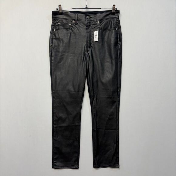 NWT GAP Women Vintage Slim High Rise Pants Size 8 / 29 R Faux Leather D039 -30 - Picture 1 of 16